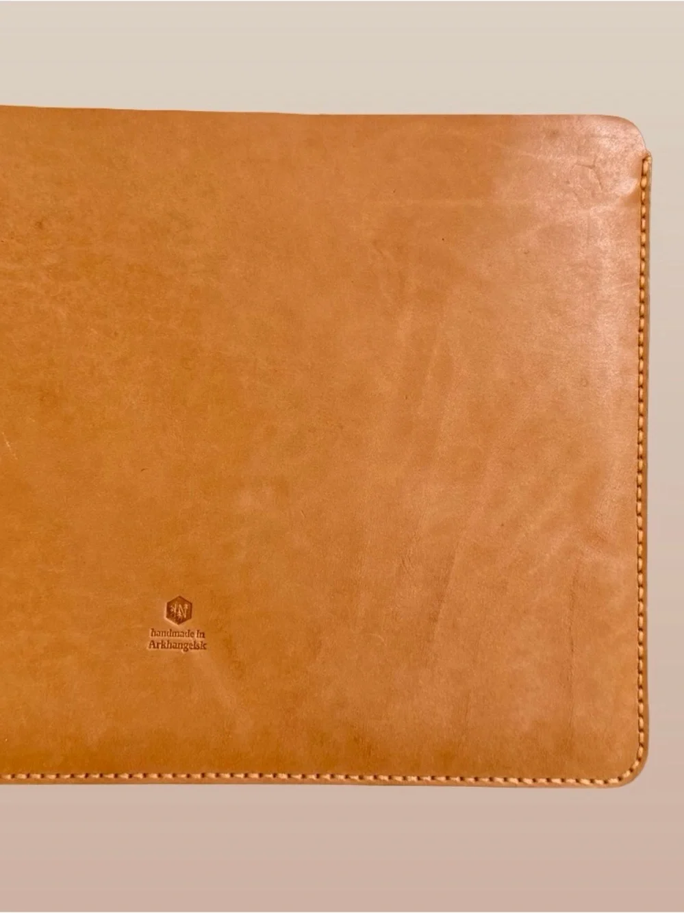 Brown Leather iPad Pro 13” or Smaller Sleeve Case with Pencil Holder Stitched